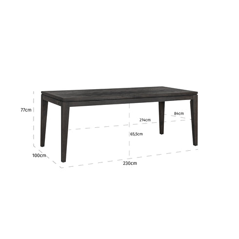 Mario Black Parquet Large 6-8 Seater Dining Table